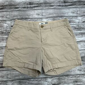 Old Navy Women's Casual Summer Chino Shorts Tan Light Brown Beige Khaki 4 Zipper